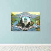 Greetings uit de staat van de Pijnboom, Schilderac Canvas Afdruk (Insitu (Houten vloer))