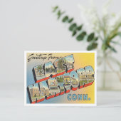 Greetings uit East Hartford, Connecticut Travel Briefkaart (Staand voorkant)