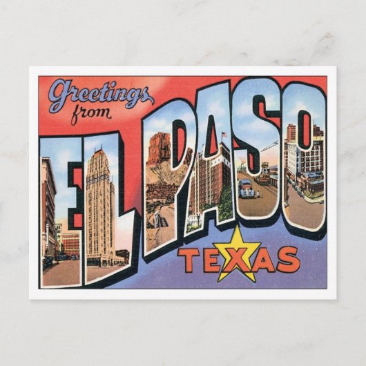 Greetings uit EL Paso, Texas Briefkaart (Voorkant)