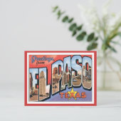 Greetings uit EL Paso, Texas Briefkaart (Staand voorkant)