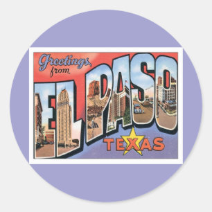 Greetings uit EL Paso, Texas Ronde Sticker