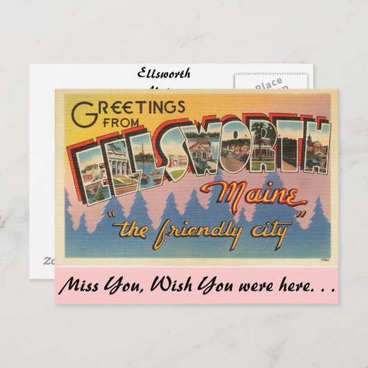 Greetings uit Ellsworth Briefkaart (Voorkant / Achterkant)