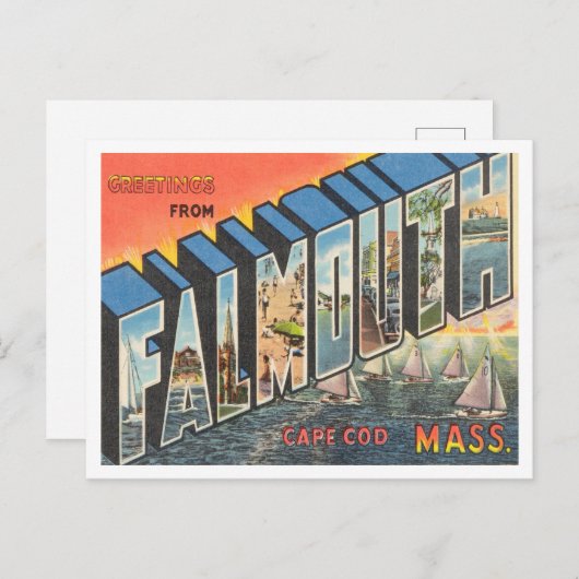 Greetings uit Falmouth Cape Cod, Massachusetts Briefkaart (Voorkant / Achterkant)