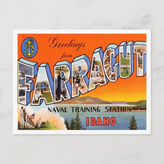 Greetings uit Farragut, Naval Training Station Briefkaart (Voorkant)
