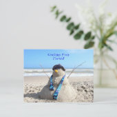 Greetings uit Florida Beach Snowman Briefkaart (Staand voorkant)
