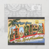 Greetings uit Florida "The Land of Sunshine", Vin Briefkaart (Voorkant / Achterkant)