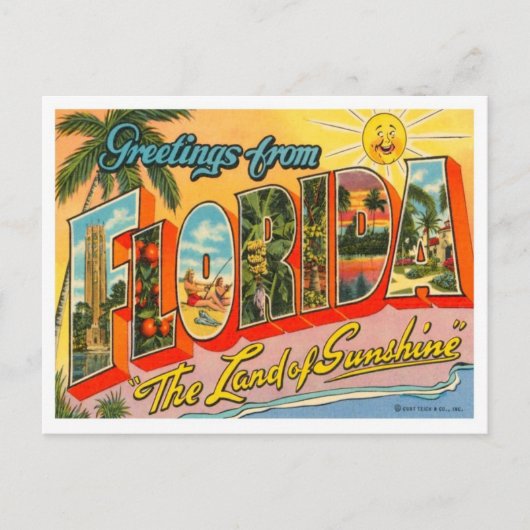 Greetings uit Florida uit de VS Briefkaart (Voorkant)