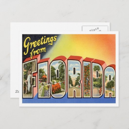 Greetings uit Florida uit de VS Briefkaart (Voorkant / Achterkant)