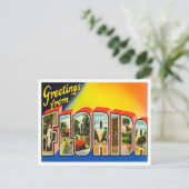 Greetings uit Florida Vintage Travel Briefkaart (Staand voorkant)