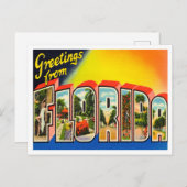 Greetings uit Florida Vintage Travel Briefkaart (Voorkant / Achterkant)