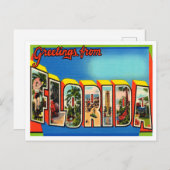 Greetings uit Florida Vintage Travel Briefkaart (Voorkant / Achterkant)