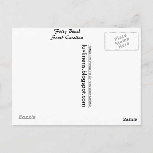 Greetings uit Folly Beach Briefkaart (Achterkant)