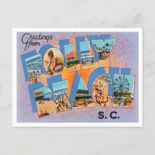 Greetings uit Folly Beach, South Carolina Travel Briefkaart