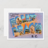 Greetings uit Folly Beach, South Carolina Travel Briefkaart (Voorkant / Achterkant)