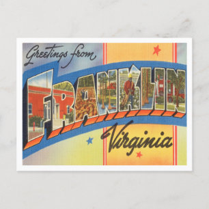 Greetings uit Franklin, Virginia Vintage Travel Briefkaart