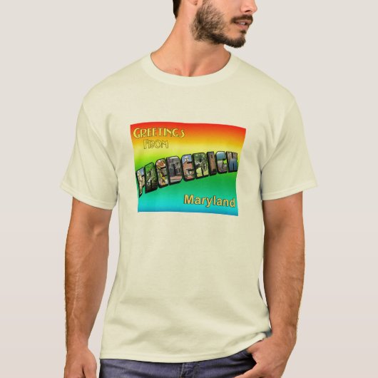 Greetings uit Frederick Mannen T-shirt (Voorkant)