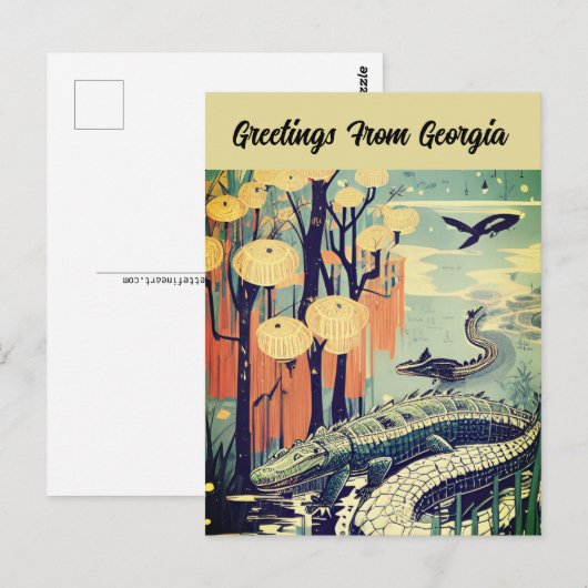 Greetings uit Georgia Kaart reizen (Voorkant / Achterkant)