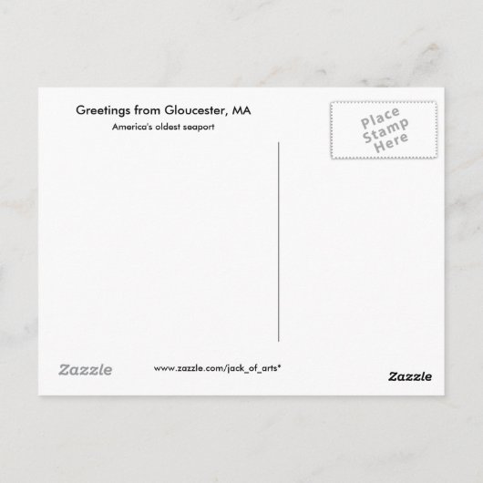 Greetings uit Gloucester, MA Briefkaart (Achterkant)