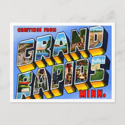 Greetings uit Grand Rapids, Minnesota Travel Briefkaart (Voorkant)