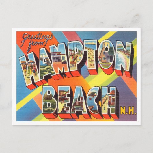 Greetings uit Hampton Beach, New Hampshire Travel Briefkaart (Voorkant)