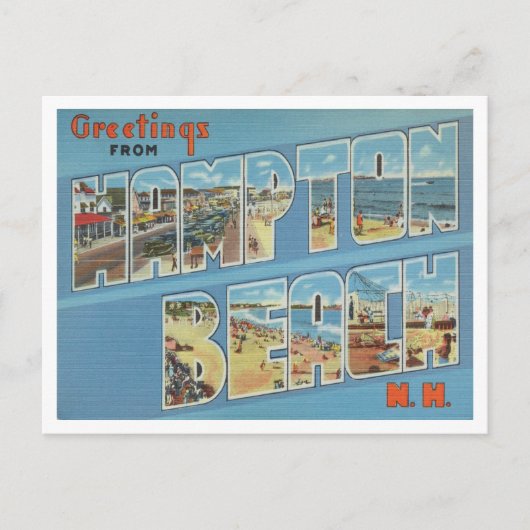 Greetings uit Hampton Beach, New Hampshire Travel Briefkaart (Voorkant)