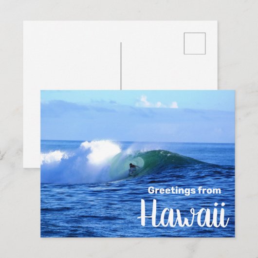 Greetings uit het Briefkaart Hawaii Surfer (Voorkant / Achterkant)