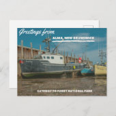 Greetings uit het nationaal park Alma NB en Fundy Briefkaart (Voorkant / Achterkant)