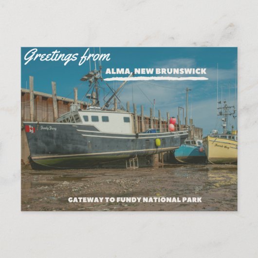 Greetings uit het nationaal park Alma NB en Fundy Briefkaart (Voorkant)
