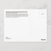 Greetings uit het Nationaal Park van de Grote Smok Briefkaart (Achterkant)