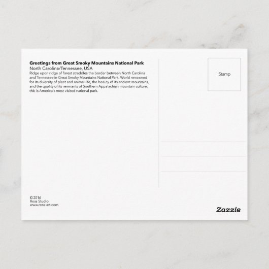 Greetings uit het Nationaal Park van de Grote Smok Briefkaart (Achterkant)