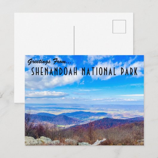 Greetings uit het natuurpark Shenandoah Briefkaart (Voorkant / Achterkant)