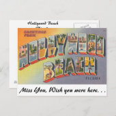 Greetings uit Hollywood Beach, Florida Briefkaart (Voorkant / Achterkant)