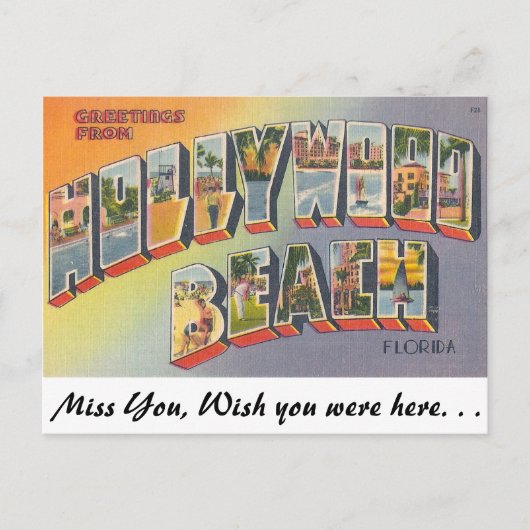 Greetings uit Hollywood Beach, Florida Briefkaart (Voorkant)