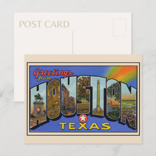 Greetings uit Houston, Texas 1936 — Grote letter Briefkaart