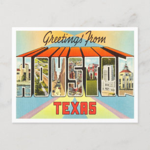Greetings uit Houston, Texas Vintage Travel Briefkaart