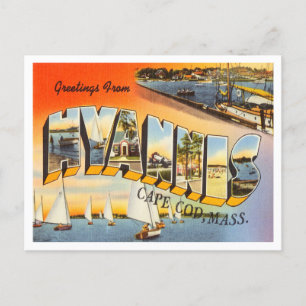 Greetings uit Hyannis, Cape Cod, Massachusetts Briefkaart