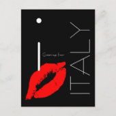 Greetings uit Italië Red Lipstick Kiss Black Briefkaart (Voorkant)