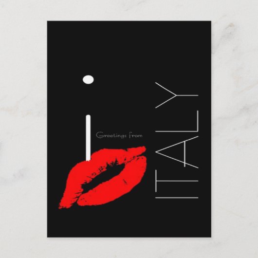 Greetings uit Italië Red Lipstick Love Kiss Briefkaart (Voorkant)