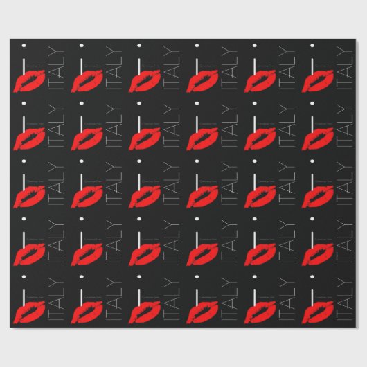 Greetings uit Italië Red Lipstick Love Kiss Cadeaupapier (Vlak)