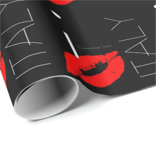 Greetings uit Italië Red Lipstick Love Kiss Cadeaupapier