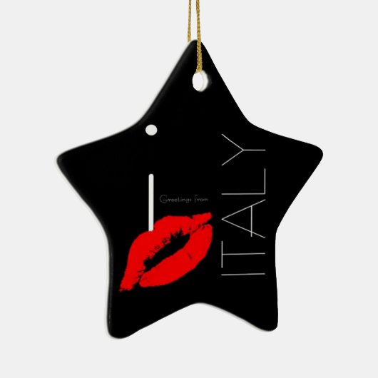 Greetings uit Italië Red Lipstick Love Kiss Keramisch Ornament (Rechts)