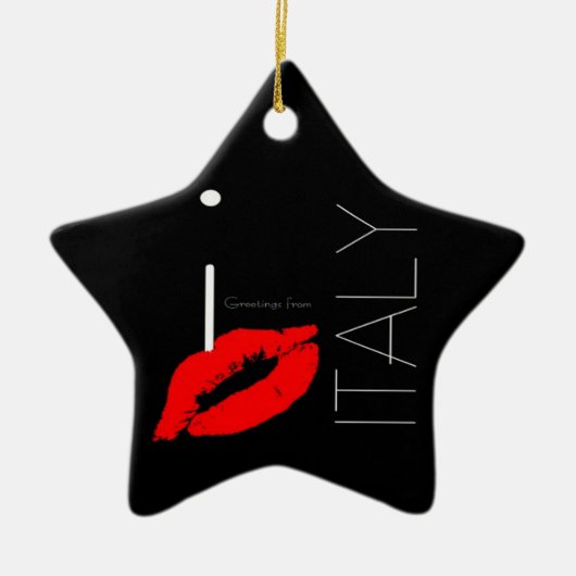 Greetings uit Italië Red Lipstick Love Kiss Keramisch Ornament (Voorkant)