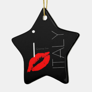 Greetings uit Italië Red Lipstick Love Kiss Keramisch Ornament