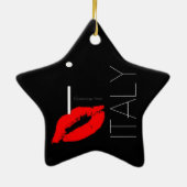 Greetings uit Italië Red Lipstick Love Kiss Keramisch Ornament (Achterkant)