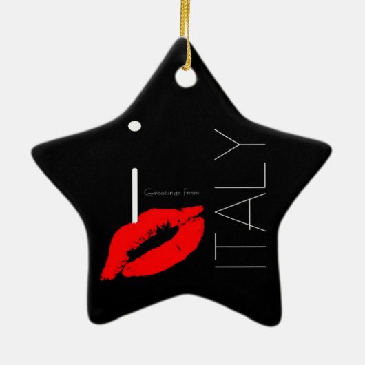 Greetings uit Italië Red Lipstick Love Kiss Keramisch Ornament (Achterkant)