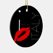 Greetings uit Italië Red Lipstick Love Kiss Keramisch Ornament (Rechts)