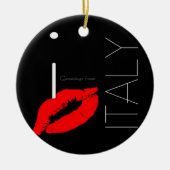 Greetings uit Italië Red Lipstick Love Kiss Keramisch Ornament (Voorkant)