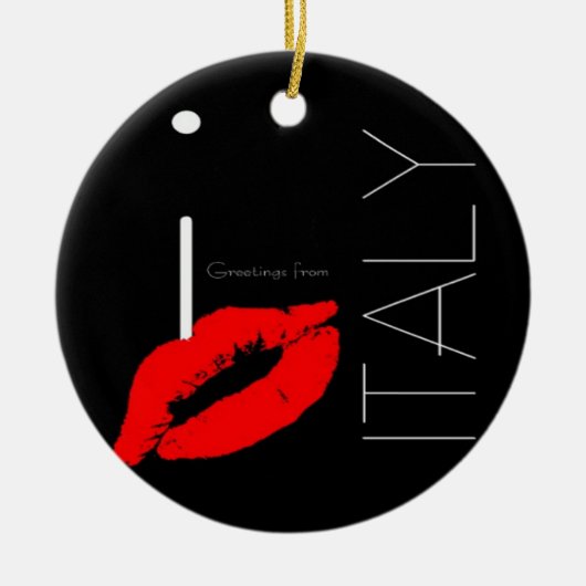 Greetings uit Italië Red Lipstick Love Kiss Keramisch Ornament (Voorkant)