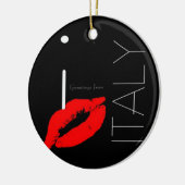 Greetings uit Italië Red Lipstick Love Kiss Keramisch Ornament (Links)