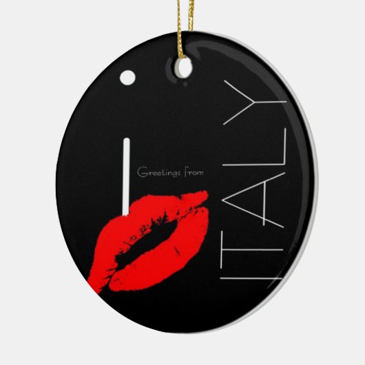Greetings uit Italië Red Lipstick Love Kiss Keramisch Ornament (Links)